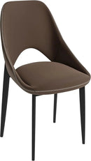 LeisureMod Amalfi Upholstered Fabric Dining Chair – Modern Side Chair with Iron Legs, Mid-Century Accent Chair for Dining Room or Kitchen by CozyNest Decor