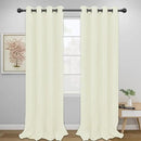 Easy-Going Blackout Curtains for Bedroom, Solid Thermal Insulated Grommet and Noise Reduction Window Drapes, Room Darkening Curtains for Living Room, 2 Panels (52x96 in,Ivory) by CozyNest Decor