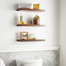 BAYKA Floating Shelves for Wall, 22.5 inches Wall Mounted Rustic Wood Shelves for Bathroom, Bedroom, Living Room, Floating Shelves for Books/Storage/Decor(Rustic Brown,Set of 3) by CozyNest Decor