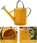 Metal Watering Can, One Gallon Watering Cans Stainless Steel for Outdoor Indoor Garden Plants Watering (Yellow) by GreenHaven Gardens