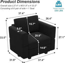 Belffin Modular Sectional Arm Accent Chair with Storage Seat Velvet Armchair Single Sofa Club Chair Black by CozyNest Decor