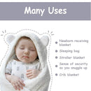 Jam Naturals-Cute Bear Organic Newborn Swaddle Wrap- Gender Neutral Soft Baby Blanket (White, 3-6m) by TinyTreasures Baby Boutique
