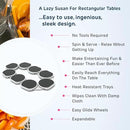 Full Set - Dark Gray - The First Patented Lazy Susan Turntable Expandable for Rectangular & Oblong Tables - Kitchen & Dining Tables - Great Gift! Parties & Gatherings. by CozyNest Decor