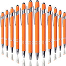 Ballpoint Pen with Stylus Tip, Soft Touch Click Metal Pen, 1.0mm Medium Point, Black Ink, 12 Count(Orange) by TinyTreasures Baby Boutique