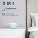 Buffbee Sound Machine & Alarm Clock 2-in-1, 0-100% Clock Face Brightness, Bottom Colored Light, Sleep Timer, Precise 30-Level Volume Control White Noise Machine - White by TinyTreasures Baby Boutique