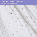 Bigacogo Chunky Knit Throw Blanket for Couch, 40x40 inches, 100% Hand Knitted with Thick Jumbo Chenille Yarn, Cozy Soft Large Rope Knot Cable Crochet Blankets for Sofa Bed Living Room, White by CozyNest Decor
