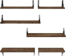AMADA HOMEFURNISHING Long Wall Shelves, Rustic Farmhouse Floating Shelves for Bedroom, Bathroom & Living Room, Brown by TinyTreasures Baby Boutique