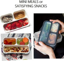 Snack Containers for Adults or Kids - MINI Bento Lunch Box | Small Leakproof Container Set for Toddlers Boys Girls, Bento-Boxes for School Daycare Travel Lunches Snacks | BPA Free | Grey Black 2 pack by TinyTreasures Baby Boutique