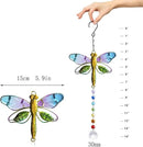 Dragonfly Decor Stained Glass Suncatcher for Windows Hanging Crystal Sun Catcher Prism Rainbow Maker Pendant by GreenHaven Gardens