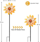 Birthday Gifts for Women Floral Yard Garden Wind Spinners - Large Outdoor Metal Wind Spinners with Vane, Lawn Yard Art Garden Decor (Sunflower) by GreenHaven Gardens