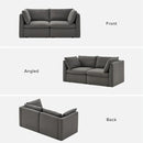 mopio Oversized Modular Sectional Sofa with Fully Removable Covers and Storage, Convertible U, L-Shaped and Sleeper Sectional, Modern Couches with Ottoman Chaise (Stone Gray Fabric, Loveseat) by CozyNest Decor
