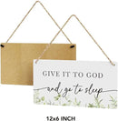 Christian Decor Give It to God And Go To Sleep Sign Rustic Bible Verse Sign Scripture Printed Wood Sign Wall Art Religious Gifts Faith Based Gifts by CozyNest Decor