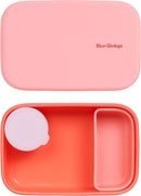 BLUE GINKGO Silicone Lunch Box Set – Durable Heavy-Duty Silicone Bento Box, Microwave, Freezer, Dishwasher Safe – Airtight, BPA Free (Made in Korea, Coral) by TinyTreasures Baby Boutique