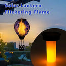 2PCS Solar Hot Air Balloon Lantern with Flickering Flame,Blue Glass Hot Air Balloon Solar Lanterns Outdoor Waterproof Hanging Decorative Light for Patio Porch Yard,Garden Gifts for Women by GreenHaven Gardens