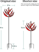 Yard Garden Wind Spinners - 91" Height Extra Large Wind Spinners Outdoor Metal, Kinetic Wind Sculptures for Lawn Patio Garden Decor (Burgundy Lotus) by CozyNest Decor