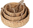 KINGWILLOW 3 Tier Hanging Fruit Basket, Handmade Natural Water Hyacinth Wall Vegetable Storage Baskets, Space Saver for Kitchen Organizing Plant Holder