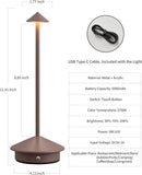 Modern Cordless Table Lamp Set of 2, Portable LED Desk Lamps, 5000mAh Rechargeable Battery Operated Lighting for Bedroom Dining Room Restaurant Coffee Shop Camping Night Light (Brown) by CozyNest Decor