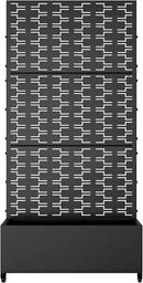 Casaphoria Metal Raised Garden Bed with Trellis and Wheels, 72"x35"x16" Planter Box for Climbing Plants, Vegetables & Vines, Features Drainage Holes and Privacy Screen (Black-Square) by GreenHaven Gardens
