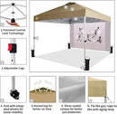 CROWN SHADES 10x10 Pop Up Canopy Tent with Game Netting - Beach Tent with One Push Setup - Outdoor Sun Shade for Events, Parties, Camping with STO-N-Go Cover Bag, Silver Coated Top, Khaki by GreenHaven Gardens