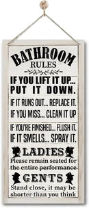 Rustic Western Bathroom Decor - Funny Wall Signs, Farmhouse Country Rules Wall Decor B1 by CozyNest Decor