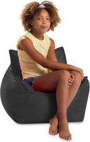 Posh Creations Structured Comfy Bean Bag Chair for Gaming, Reading, and Watching TV, Newport Chair, Microsuede - Charcoal Gray by TinyTreasures Baby Boutique