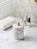 Bathroom Canister with Lid Qtip Holder Dispenser Jar Storage Organizer for Bathroom, Bedroom, Vanity, Kitchen Cabinet by CozyNest Decor