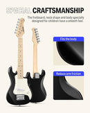Donner 30 Inch Kids Electric Guitar Beginner Kits ST Style Mini Electric Guitar for Boys Girls with Amp, 600D Bag, Tuner, Picks, Cable, Strap, Extra Strings, DSJ-100, Black by TinyTreasures Baby Boutique