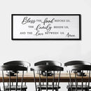Bless the Food Before Us, the Family Beside Us, and the Love between us Framed Wall Art for Christian God Jesus Christ Prayer, 40''×15'' Positive Holy Religious Rustic Bible Verse for Dining Room by CozyNest Decor