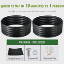 FORTUNO 2 Pcs 2 Ft Round Raised Garden Bed Box Galvanized Metal Outdoor High Flower Bed Steel Patio Ground Planter for Planting Vegetables and Herbs, Dark Grey by GreenHaven Gardens