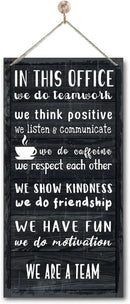 We Are A Team Office Signs Decor, In This Office Sign, Hanging Wood Sign Office Décor, Motivational Quotes Wall Décor, Office Wall Art, Human Resources Office Wall Décor, Team Gift, Gift for Leader A1 by CozyNest Decor