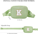 YOOLIFE Personalized Women's Cross Body Bag - Initial Belt Bag in Green, Fanny Pack Style for Travel & Gifts by TinyTreasures Baby Boutique