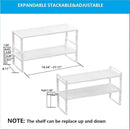 Expandable,Adjustable & Stackable Spice Rack, Cabinet Kitchen Countertop Shelf Organizer,Metal Pantry Storage Shelves - Space-Saving Storage Solution(2Packs/White/Medium) by CozyNest Decor