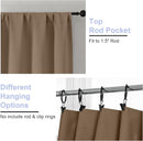 Simplebrand Ava Brown Short 36 Inches Blackout Curtain 2 Panels Set, Half Window Rod Pocket Privacy Curtain Tiers for Kitchen, Curtains Blackout for Bathroom Shades, W40 x L36 Inch, Brown by TinyTreasures Baby Boutique