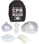 Ever Ready First Aid Adult and Infant CPR Mask Combo Kit with 2 Valves with Pair of Vinyl Gloves & 2 Alcohol Prep Pads - Tactical Black by TinyTreasures Baby Boutique