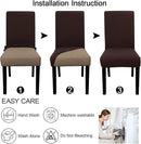JQinHome 4 Pcs Dining Chair Slipcover,High Stretch Removable Washable Chair Seat Protector Cover for Home Party Hotel Wedding Ceremony (Pack of 4, Coffee) by CozyNest Decor