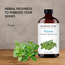 Majestic Pure Thyme Essential Oil with Glass Dropper - Huge 4 Fl Oz - 100% Pure and Natural Thyme Oil - Premium Grade Essential Oils for Diffuser, Aromatherapy, Soap and Candle Making by CozyNest Decor