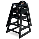 Wooden High Chair for Baby & Toddler – Restaurant-Style Stackable HighChair with Commercial Grade Solid Wood for Dining Table & Kitchen – Compact & Portable Design for Home & Restaurant Use - Black by TinyTreasures Baby Boutique