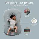 Snuggle Me® Baby Lounger Curve (0-6 Months) - Premium Organic Cotton with Foam Core, Machine-Washable Cover, Buttery-Soft & Breathable Infant Lounger with Travel Bag (30 in x 20 in x 1.9 in) - Slate by TinyTreasures Baby Boutique