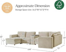 HULALA HOME Modular Sectional Sofa with USB Port and Console, 6 Seater Sofa with Storage Ottoman, Oversized U Shaped Couches for Living Room, FSC Certified, Beige by CozyNest Decor
