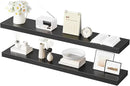 HOOBRO Floating Shelves for Wall, Wall Mounted Shelf Set of 2, 47.2" Hanging Shelf with Invisible Brackets, for Wall in Bathroom, Bedroom, Toilet, Kitchen, Living Room, Office, Black BK120BJP201 by CozyNest Decor