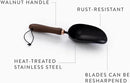 Barebones Garden Scoop - Garden Spoon - Stainless Steel Small Hand Shovel for Transplanting, Digging, and Planting - Great Home Gardening Hand Tools (Walnut/Black) by GreenHaven Gardens