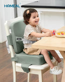 HOMEAL Toddler Booster Seat for Dining Table - Booster Seat for Kitchen Chair with Easy-Install Straps - Wipeable Surface & Removable Cover Easy to Clean -Breathable Fabric - Sage by TinyTreasures Baby Boutique