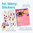 12 Months Sticker + Coloring Book (500+ Calendar Stickers for Kids & 12 Coloring Pages) Side by Side Activity Book, Fun Sticker Books, Boys & Girls Ages 2-4, 4-8, 8-10 by TinyTreasures Baby Boutique