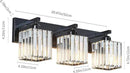 Modern Bathroom Vanity Light 3-Lights Plating Black Crystal Bathroom Wall Light Vanity Light Fixtures by CozyNest Decor