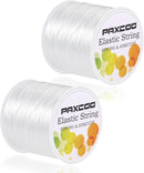 PAXCOO 2 Rolls Elastic String for Bracelets, Stretch Magic Elastic String Bead Cord Jewelry Thread for Bracelet, Necklaces, Clay Beads, Pony Beads (White) by TinyTreasures Baby Boutique