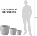 Kante 18",14",10" Dia Concrete Round Planters (Set of 3), Outdoor Indoor Large Planter Pots with Drainage Hole and Rubber Plug for Home Patio Garden, Natural Concrete by GreenHaven Gardens