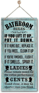 Rustic Western Bathroom Decor - Funny Wall Signs, Farmhouse Country Rules Wall Decor C1 by CozyNest Decor