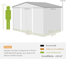 Outsunny 9' x 6' Outdoor Storage Shed, Garden Tool Metal Shed with Foundation Kit, Double Lockable Door, Air Vents and Sloping Roof, for Backyard, Patio, Lawn, Dark Gray by GreenHaven Gardens