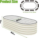 SnugNiture Galvanized Raised Garden Bed, 6x3x1.5ft Oval Metal Planter Box for Planting Outdoor Plants Vegetables