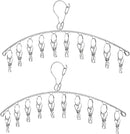 DurReus Windproof Laundry Hanger with 10 Clips Stainless Steel Clothes Drying Rack Outdoor Underwear Socks Herb Dryer Pack 2 by TinyTreasures Baby Boutique